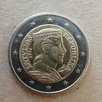 Латвия 2 евро 2014 год,  KM# 157
