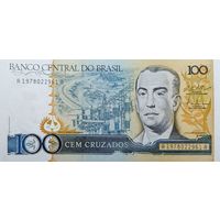 Werty71 Бразилия 100 крузадо 1987 UNC банкнота 1986
