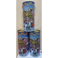 Подарочные короба-тубусы новогодние Коробка для конфет Коробка для детского подарка Подарочные коробки Стенки из плотного картона, крышка и дно металлические.