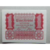Австрия 1 крона 1922г.UNC