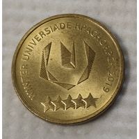 Россия 10 рублей, 2018 Универсиада в Красноярске 2019 (Эмблема) (14-13-11)