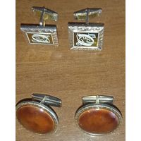 2 пары запонки женские возможно СССР ретро целые модные