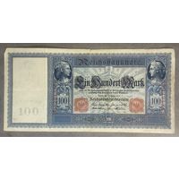 Банкнота 100 марок 1908 год. Красная печать. Германская империя