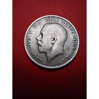 Пол кроны 1914. Великобритания. Мелодой Георг. Серебро. С рубля. (12) Офигенные.