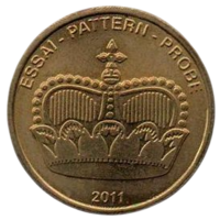 КНЯЖЕСТВО ЛИХТЕНШТЕЙН. 20 ЕВРОЦЕНТОВ 2011. ПРОБА. КНЯЖЕСКАЯ КОРОНА.