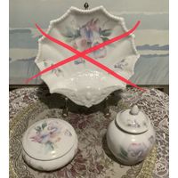 Набор Ваза Шкатулка Цветной горошек Aynsley Англия 60-е