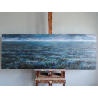 Большая картина "Мокрый луг" масло. Художник Сотников С.