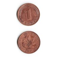 1 пфенниг Германия 1991 года(D)