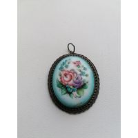 Кулон СССР, скань, Финифть, торги с Рубля