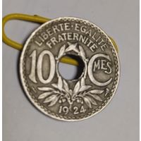 Франция 10 сантимов 1924