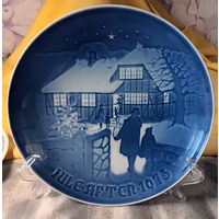 Настенная декоративная тарелка. 18 см. Рождество 1973 г. Дания.