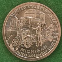 США 1 доллар 2025 Американские инновации Мичиган Автомобильная Ассамблея