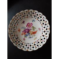 Тарелка плетёнка Schumann Германия период 1932-1944 фарфор