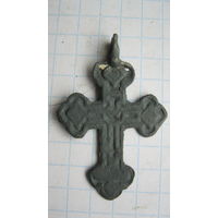 Крестик старинный, нательный. Бронза, литье.