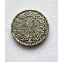 Швейцария 1/2 франка, 1968