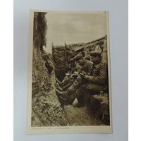 Открытка с немецкими солдатами "В окопе"  1914 - 17 г. 1-я мировая война.