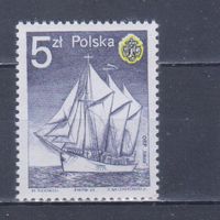 [1171] Польша 1985. Корабль.Парусник. Одиночный выпуск. MNH
