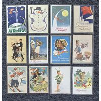 Открытки поздравительные СССР. Прибалтика. С новым годом, 1 мая  и т.д...