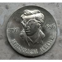 10 марок ГДР 1972 г., 175 лет со дня рождения Генриха Гейне, Ag 625