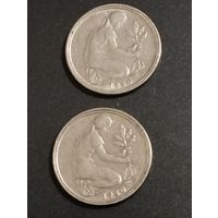 ФРГ. 50 пфеннигов 1950 F , J