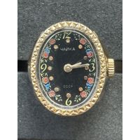 Часы Кольцо Перстень ЧАЙКА Позолоченные Винтаж СССР