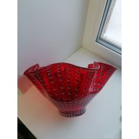 Ваза Павлиний глаз А. Федоркова красная