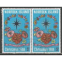 Норфолк. Рождество. 1968г. Mi#100. Пара.