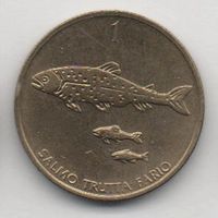 1 толар 1999 Словения. рыба