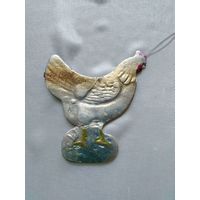 Старинный ёлочный картонаж.Курица.