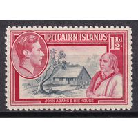 165.BrK. Великобритания. Колонии. Острова Питкэрн. Георг VI. Местные мотивы. 1940 г. 1 1/2P. Mi.#3.