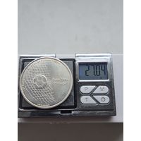 1000 эскудо 2001 года. Португалия, Португальская Республика (1986 - 2001). Чемпионат Европы по футболу 2004, Португалия. Серебро 500. Монета не чищена. П45692.