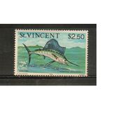 Сент-Винсент-1976(Мих.394II) , **  , , Морская  Фауна ,  Рыбы,