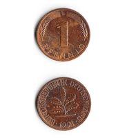 1 пфенниг Германия 1991 года(G)