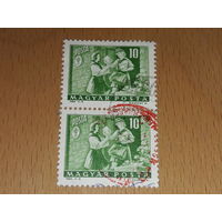 Венгрия 1964 Почтальон 2 марки. Двойное гашение