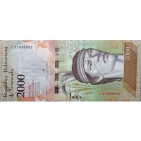 Werty71 Венесуэла 2000 боливаров 2016 UNC банкнота
