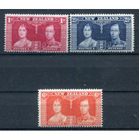 Британские колонии - Новая Зеландия - 1937г. - коронация короля Георга VI и королевы Елизаветы - 3 марки - полная серия, MH, MNH [Mi 232-234]. #2-Bc-D-KS-3