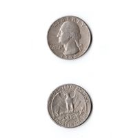 США 25 центов  Квотер  1966 года