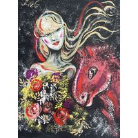 Панно на картоне акрил