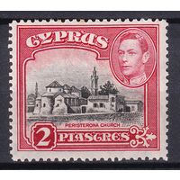 105.BrK. Великобритания. Колонии.  Кипр. Георг VI. Архитектура и пейзажи. 1938 г. 2P. Mi.#144B.