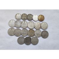 Аукцион с рубля Лот из 20 серебряных шикарных монет Николая 2 в коллекцию Смотрите также другие мои лоты Лот 15