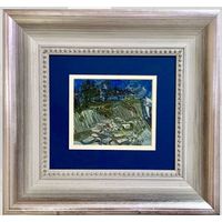 Щемелёв Л.Д "Берег", 1973г. Картон, масло. Размер с рамой и паспарту 39,5х37,5 см.