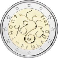 2 Евро 2013 Финляндия 150-летие проведения сейма 1863 года UNC из ролла