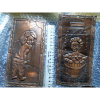 Табличка чеканка на дверь ванной и туалета