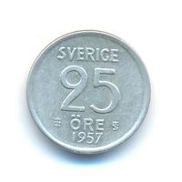 Швеция 25 эре 1957 года Ag _состояние ХF