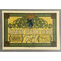 Нотгельд 75 пфеннигов 1921 год. Пёсснек. Веймарская республика