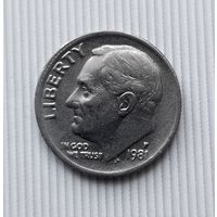 1 дайм 1981(P) года США. Достойный сохран!