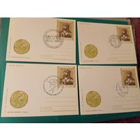 Почтовые карточки с оригинальной маркой   выпущенные в Польше в 1988 году. Они входят в серию "Почт польских королей и князей"