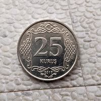 25 курушей 2017 года Турция. Турецкая республика. Красивая монета!