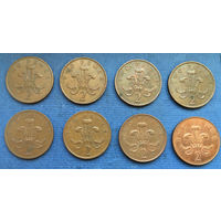 Великобритания 2 пенса 1985, 1986, 1987, 1988, 1989, 1990, 1991, 1993, 1997