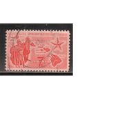США-1959, (Мих.757) , гаш. , Штат Гавайи, Карта (одиночка)